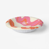 Daisy Groove - Roze, Oranje en crème Papieren Kommen (Gebogen)