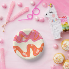 Daisy Groove - Roze, Oranje en crème Papieren Kommen