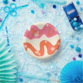 Daisy Groove - Roze, Oranje en crème Papieren Kommen (Feest)