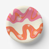 Daisy Groove - Roze, Oranje en crème Papieren Kommen (Voorkant)