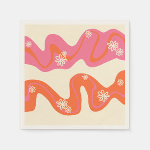 Daisy Groove - Roze, Oranje en crème Servet