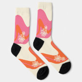 Daisy Groove - Roze, Oranje en crème Sokken (Rechts)