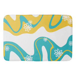 Daisy Groove - Turquoise en Geel Badmat