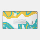 Daisy Groove - Turquoise en Geel Bureaumat (Keyboard & Muis)
