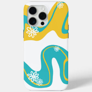 Daisy Groove - Turquoise en Geel iPhone 15 Pro Max Hoesje