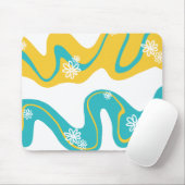 Daisy Groove - Turquoise en Geel Muismat (Met muis)