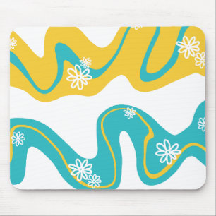 Daisy Groove - Turquoise en Geel Muismat