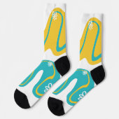 Daisy Groove - Turquoise en Geel Sokken (Links)