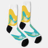 Daisy Groove - Turquoise en Geel Sokken (Rechts)
