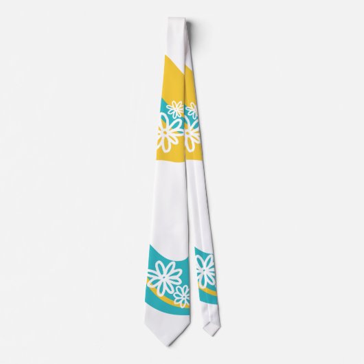 Daisy Groove - Turquoise en Geel Stropdas (Voorkant)
