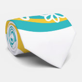 Daisy Groove - Turquoise en Geel Stropdas (Opgerold)