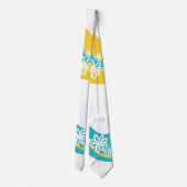 Daisy Groove - Turquoise en Geel Stropdas (Achterkant)