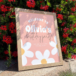 Daisy Groovy Meisje Verjaardagsfeestje Welkomstbor Poster