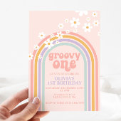 Daisy Groovy One pastaelregenboog, eerste verjaard Kaart