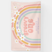 Daisy Groovy One pastaelregenboog, eerste verjaard Spandoek (Verticaal)