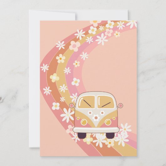 Daisy Groovy Twee verjaardagsfeestje Uitnodiging (Achterkant)