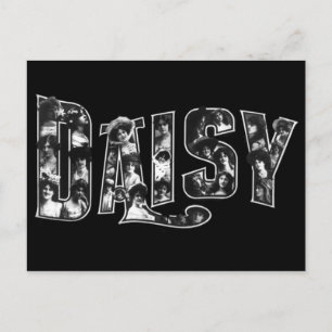 Daisy grote letters met gezichten van vrouwen briefkaart