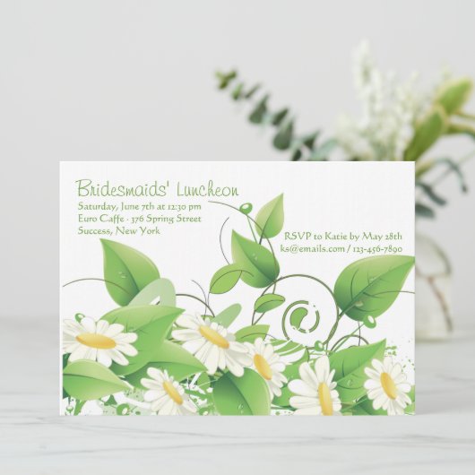 Daisy Grunge Invitation Kaart (Staand voorkant)