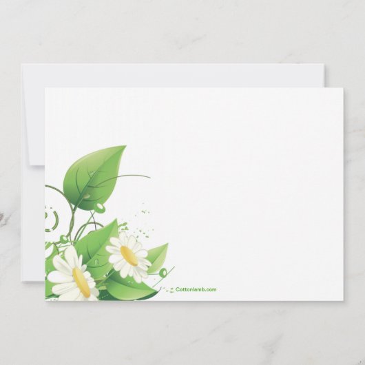 Daisy Grunge Invitation Kaart (Achterkant)