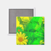 Daisy Grunge Save the Date Magnet (Voorkant / Achterkant)