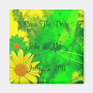 Daisy Grunge Save the Date Magnet
