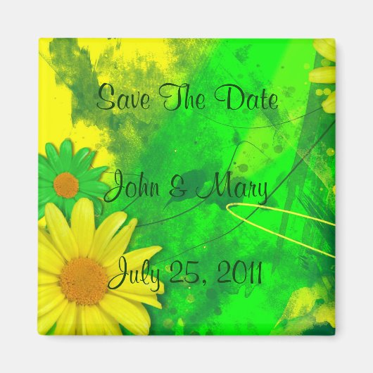 Daisy Grunge Save the Date Magnet (Voorkant)