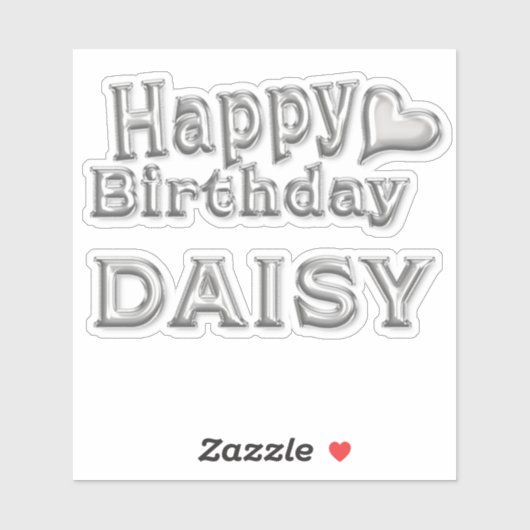 Daisy Happy Birthday silver Aufkleber Sticker (Vel)