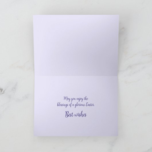 Daisy "Happy Easter" lila en blauwe kaart (Binnen)