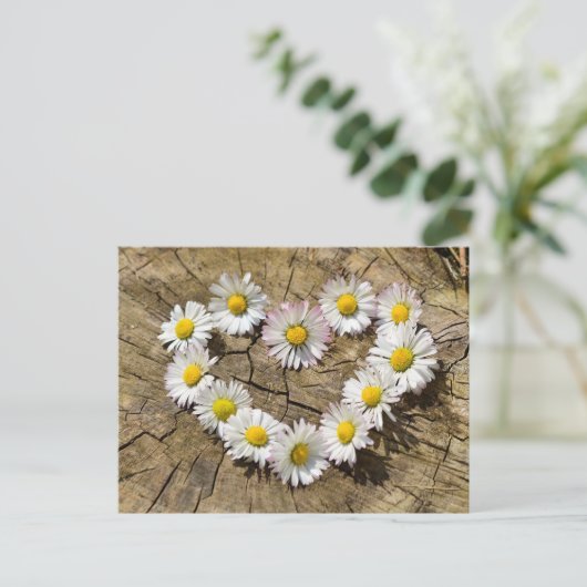Daisy Heart Briefkaart (Staand voorkant)