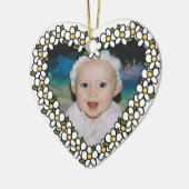 Daisy Heart Foto Aangepaste toetsenbord toevoegen  Keramisch Ornament (Links)