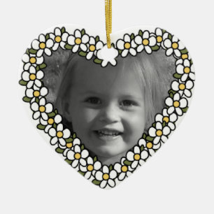 Daisy Heart Foto Aangepaste toetsenbord toevoegen  Keramisch Ornament