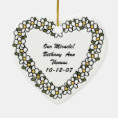 Daisy Heart Foto Aangepaste toetsenbord toevoegen  Keramisch Ornament (Achterkant)