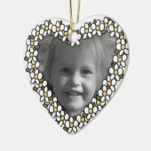 Daisy Heart Foto Aangepaste toetsenbord toevoegen  Keramisch Ornament (Links)