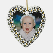 Daisy Heart Foto Aangepaste toetsenbord toevoegen  Keramisch Ornament (Rechts)