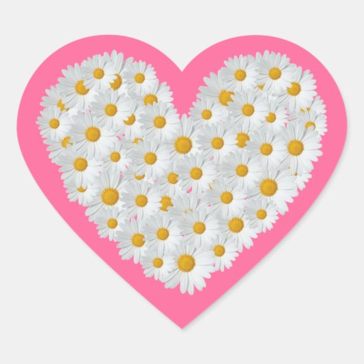 Daisy Heart Hart Sticker (Voorkant)