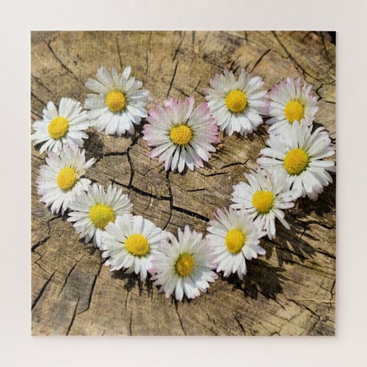 Daisy Heart Jigzaag Puzzle - Liefde -  Legpuzzel (Verticaal)
