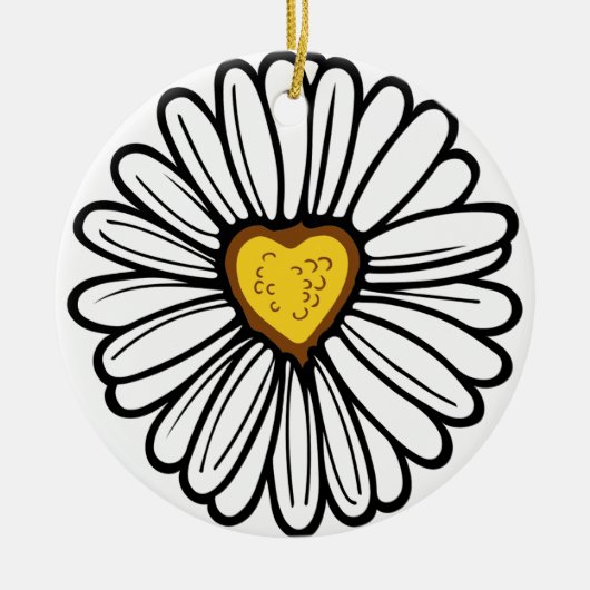 DAISY HEART KERAMISCH ORNAMENT (Voorkant)