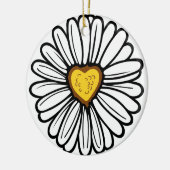 DAISY HEART KERAMISCH ORNAMENT (Links)
