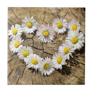 Daisy Heart - Love - Add Jouw tekst / Name Tegeltje