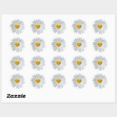 Daisy Heart Ronde Sticker (Vel)