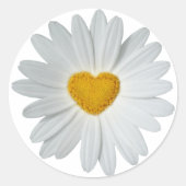 Daisy Heart Ronde Sticker (Voorkant)