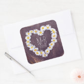 Daisy Heart Rustic Custom Wedding Favor Stickers (Envelop)