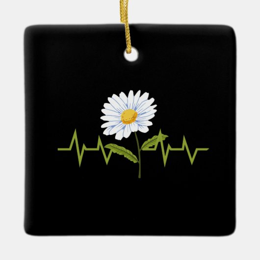 Daisy Heartbeat Keramisch Ornament (Voorkant)