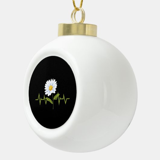 Daisy Heartbeat Keramische Bal Ornament (Rechts)