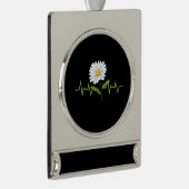 Daisy Heartbeat Verzilverd Banner Ornament (Rechts)