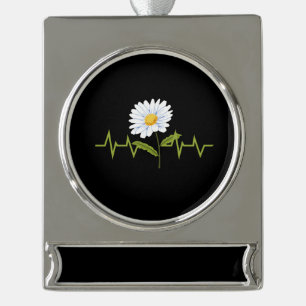 Daisy Heartbeat Verzilverd Banner Ornament