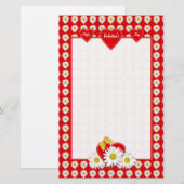 Daisy Hearts Stationery Briefpapier (Voorkant / Achterkant)