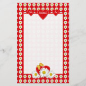  Daisy Hearts Stationery Briefpapier (Voorkant)