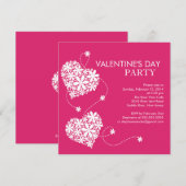 Daisy Hearts Valentijns Day feestelijke uitnodigin Kaart (Voorkant / Achterkant)