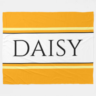 DAISY Heldere Gouden Geel Witte Strepen Fleece Deken